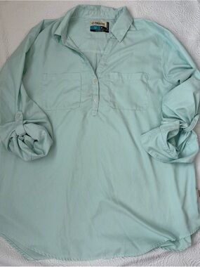Magellan Outdoors Women’s Mint Green Button-Down Pullover Shirt